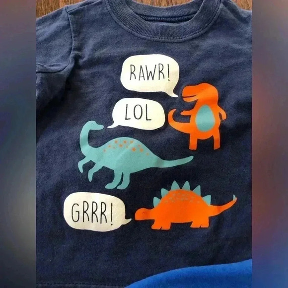 Bundle x3: Carters Boys 3M Long-Sleeve Tees - Dinos and Doggy - NWOT!! - Picture 4 of 9